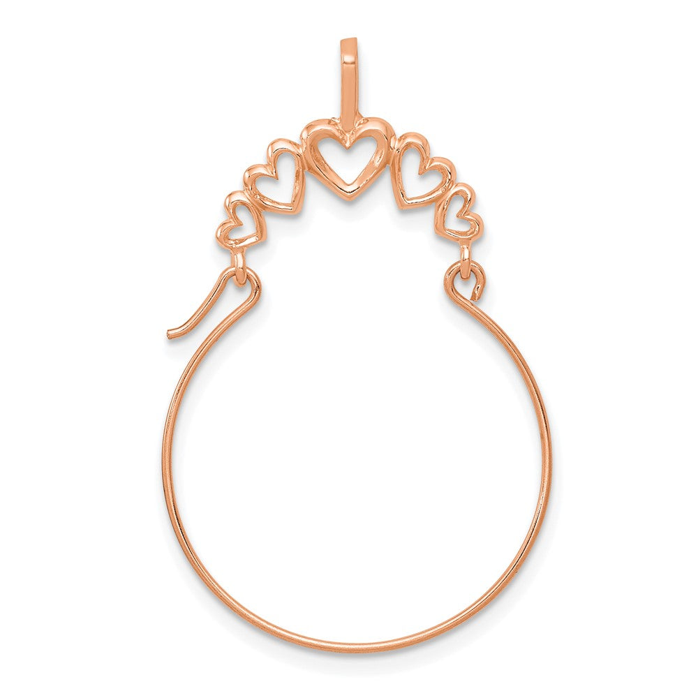 14k Rose Gold Polished 5-Heart Charm Holder-D1311R