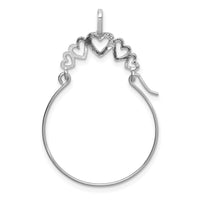 14k White Gold Polished 5-Heart Charm Holder-D1311W