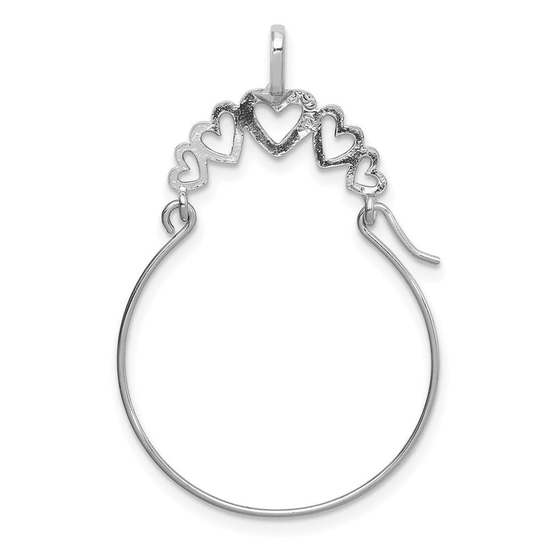 14k White Gold Polished 5-Heart Charm Holder-D1311W