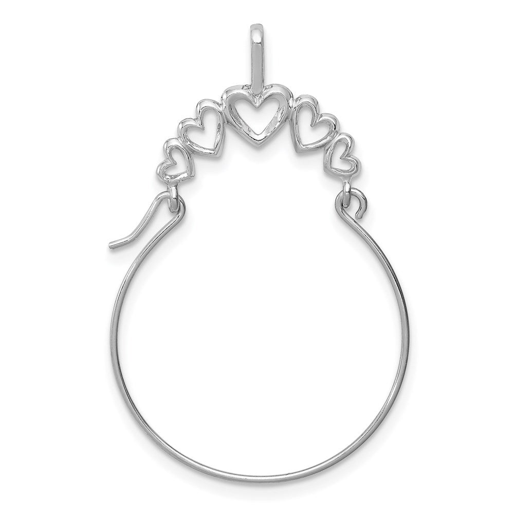 14k White Gold Polished 5-Heart Charm Holder-D1311W