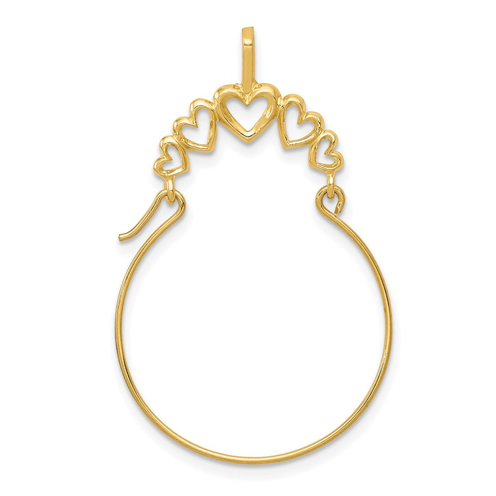 14k Polished 5-Heart Charm Holder-D1311