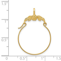 14k Polished Floral Charm Holder-D1314