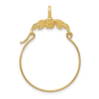 14k Polished Floral Charm Holder-D1314