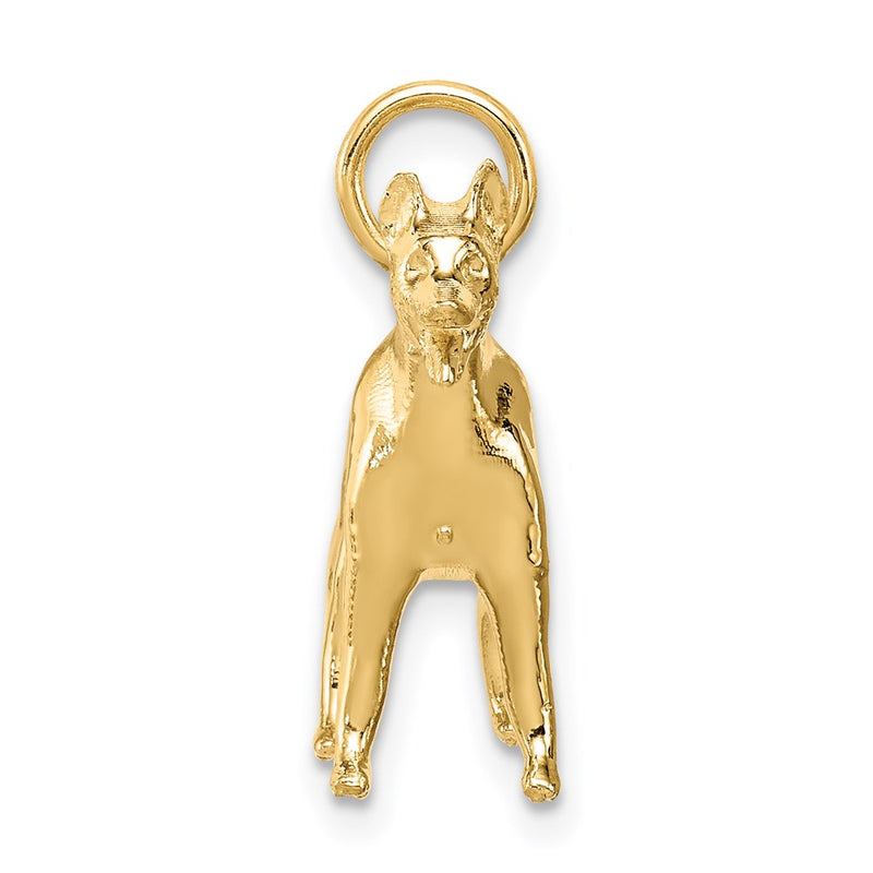 14k Solid Polished 3-D German Shepherd Charm-D1326