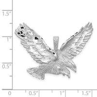 14k White Gold Polished Diamond-cut Eagle Pendant-D1337