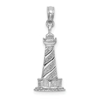 14K White Gold 2-D Cape Hatteras Lighthouse Charm-D1348W