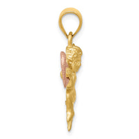 14k Two-tone Satin Angel Charm-D135