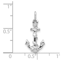 14K White Gold Solid Polished Diamond-Cut 3-D Anchor Charm-D1359