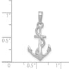 14K White Gold Solid Polished 3-D Anchor Pendant-D1360W