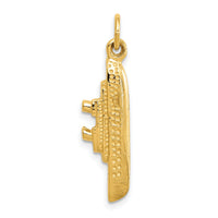 14k Solid Polished 3-D Cruise Ship Charm-D1361