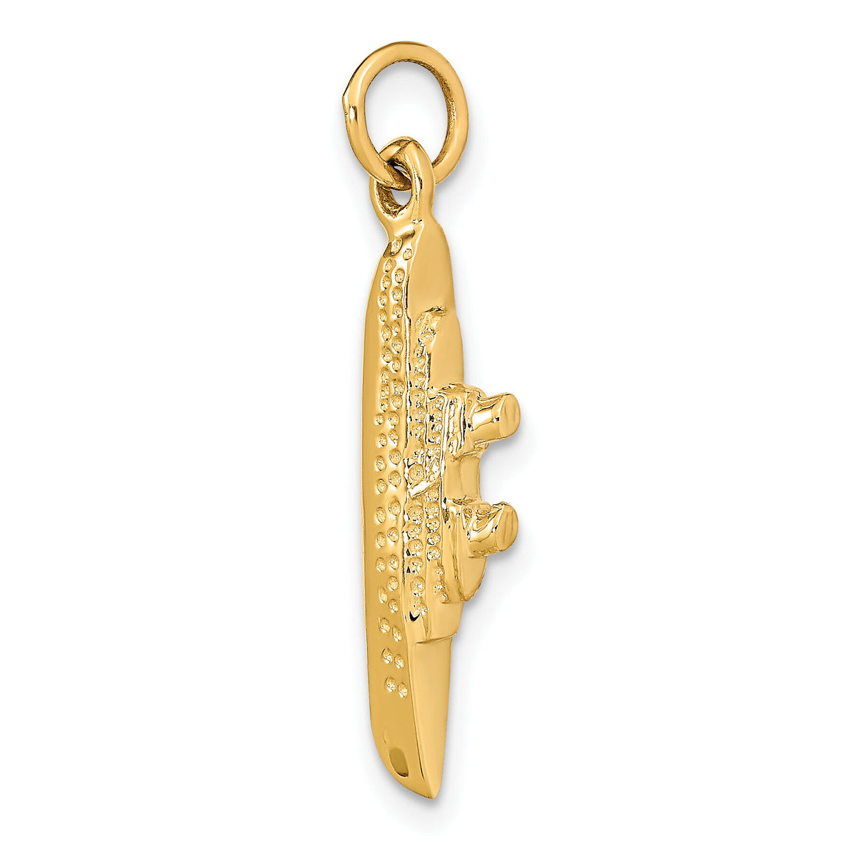 14k Solid Polished 3-D Cruise Ship Charm-D1361
