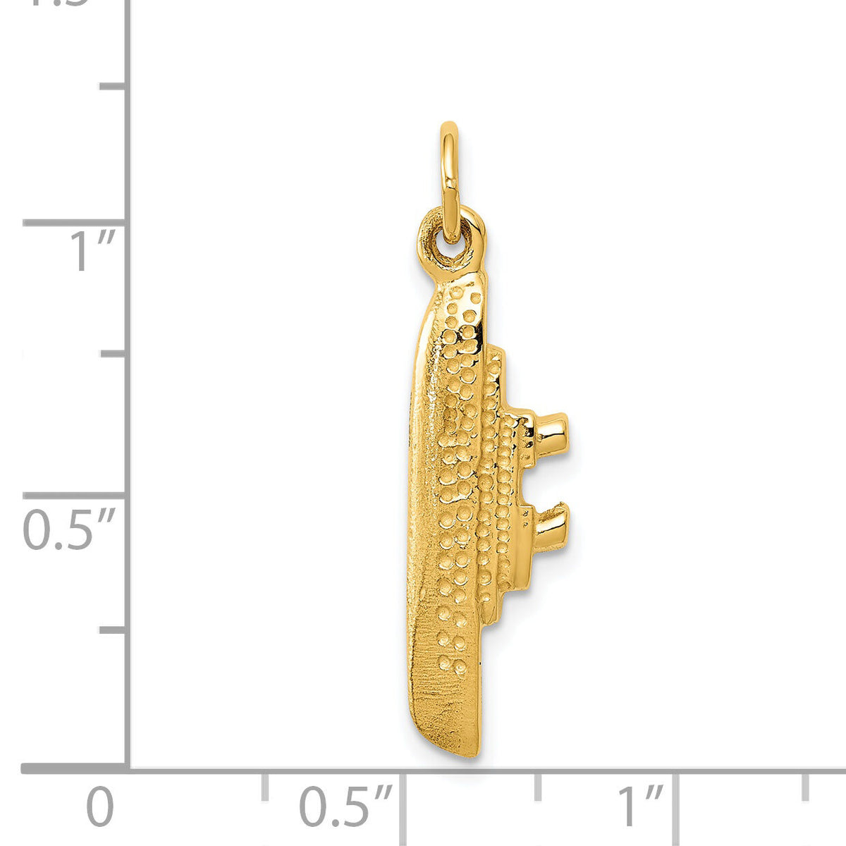 14k Solid Polished 3-D Cruise Ship Charm-D1361