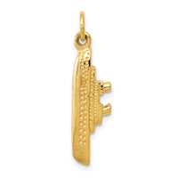 14k Solid Polished 3-D Cruise Ship Charm-D1361
