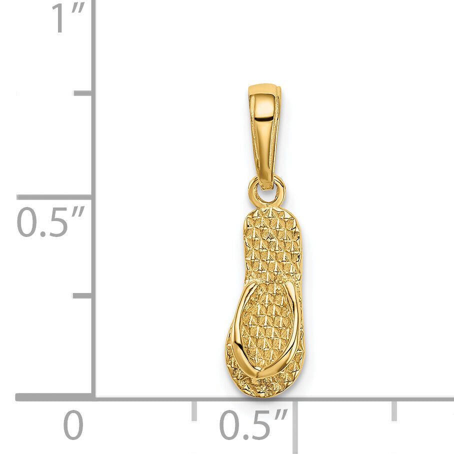 14k 3D HAWAII Flip-Flop Pendant-D1366
