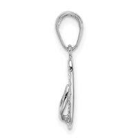 14K White Gold 3D HAWAII Flip-Flop Pendant-D1366W