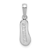 14K White Gold 3D HAWAII Flip-Flop Pendant-D1366W