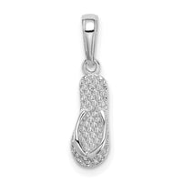 14K White Gold 3D HAWAII Flip-Flop Pendant-D1366W