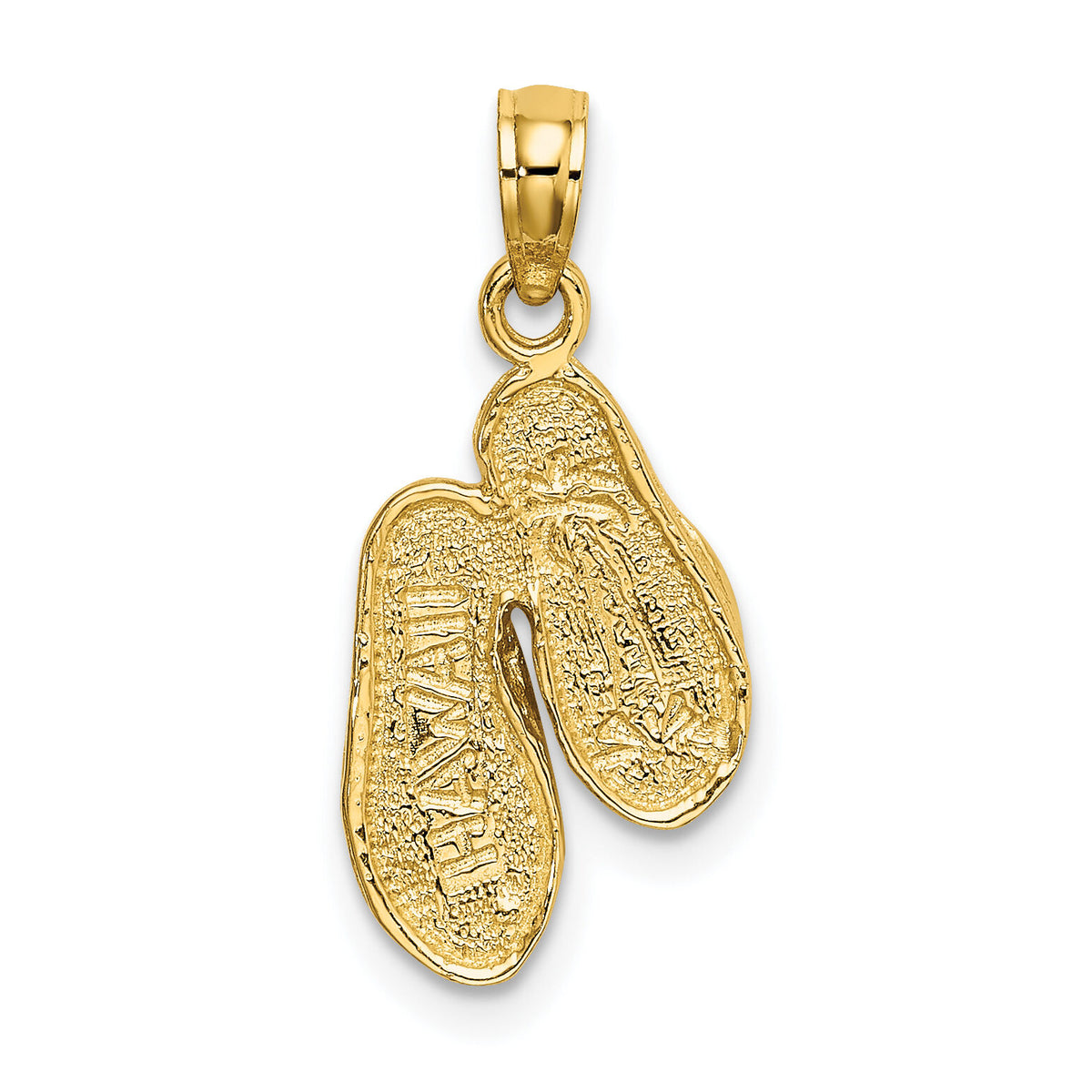 14k 3D Solid Polished HAWAII Flip-Flops Charm-D1367
