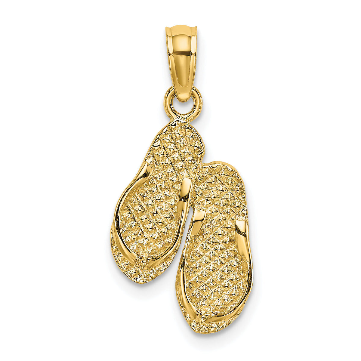 14k 3D Solid Polished HAWAII Flip-Flops Charm-D1367