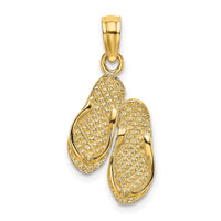 14k 3D Solid Polished HAWAII Flip-Flops Charm-D1367