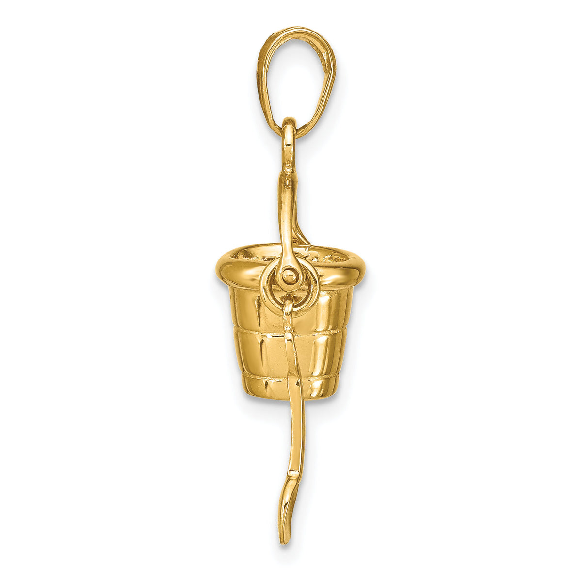 14K Polished 3-D Moveable Pail and Shovel Pendant-D1381