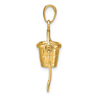14K Polished 3-D Moveable Pail and Shovel Pendant-D1381