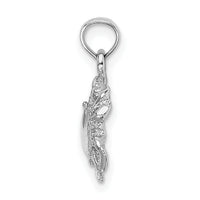 14K White Gold Crab Charm-D1385W