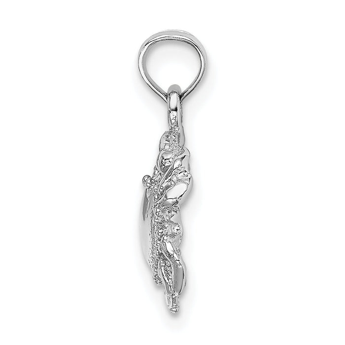 14K White Gold Crab Charm-D1385W