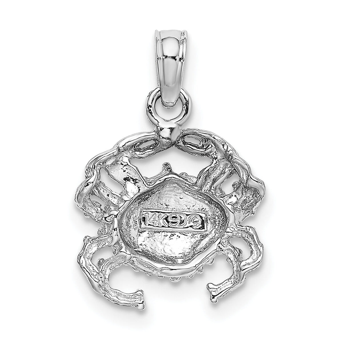 14K White Gold Crab Charm-D1385W