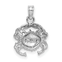 14K White Gold Crab Charm-D1385W