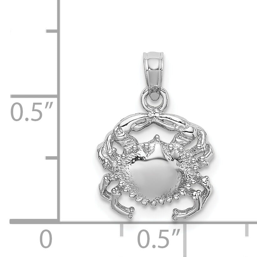 14K White Gold Crab Charm-D1385W