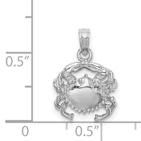 14K White Gold Crab Charm-D1385W