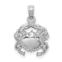 14K White Gold Crab Charm-D1385W