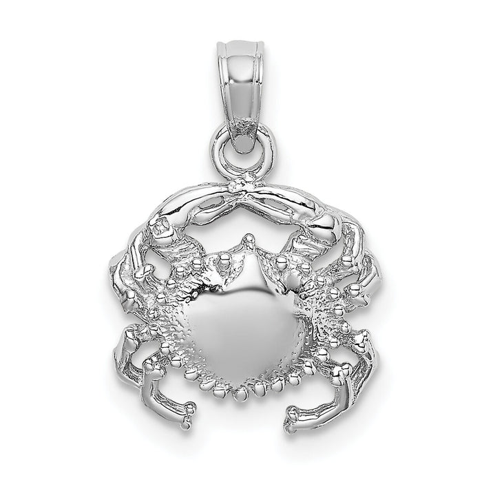 14K White Gold Crab Charm-D1385W
