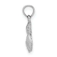 14k White Gold Polished Mini Shell Cluster Pendant-D1389W