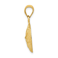 14k Solid Polished Laser-Cut Sand Dollar Pendant-D1396