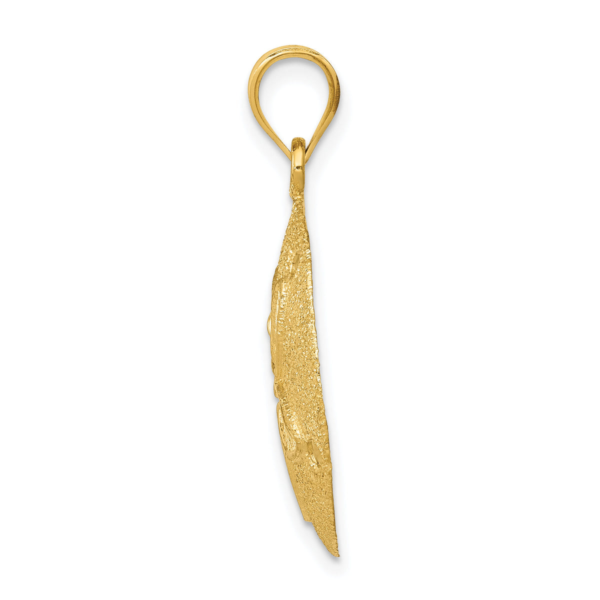 14k Solid Polished Laser-Cut Sand Dollar Pendant-D1397