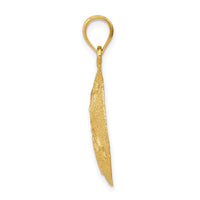 14k Solid Polished Laser-Cut Sand Dollar Pendant-D1397