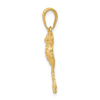 14k Solid Polished Open-Backed Frog Pendant-D1412