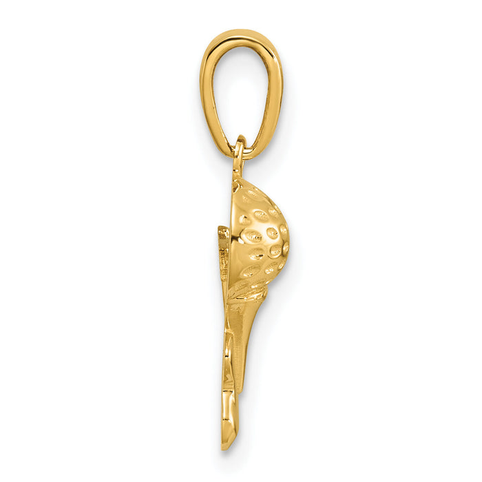 14k Solid Polished Golfing Charm-D1435
