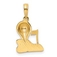 14k Solid Polished Golfing Charm-D1435