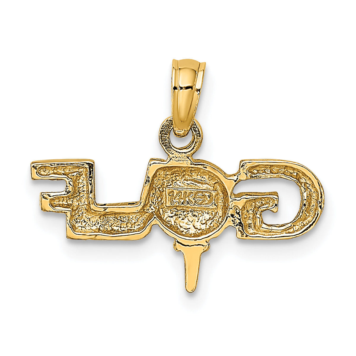 14K Solid Polished GOLF Charm-D1436