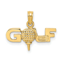 14K Solid Polished GOLF Charm-D1436