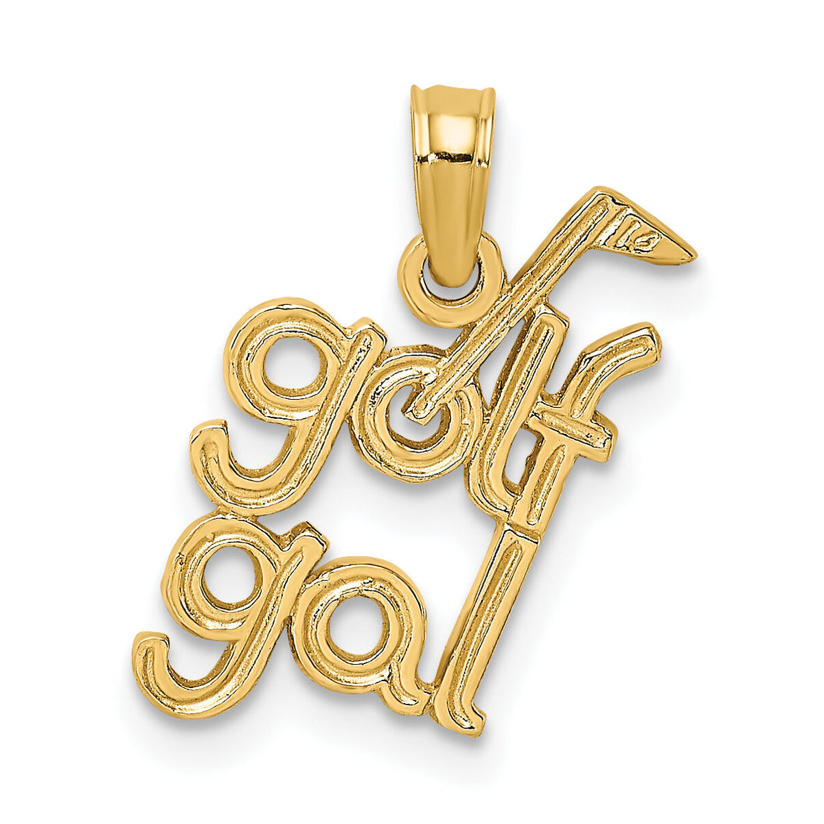 14K Solid Polished GOLF GAL Charm-D1437