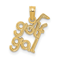 14K Solid Polished GOLF GAL Charm-D1437