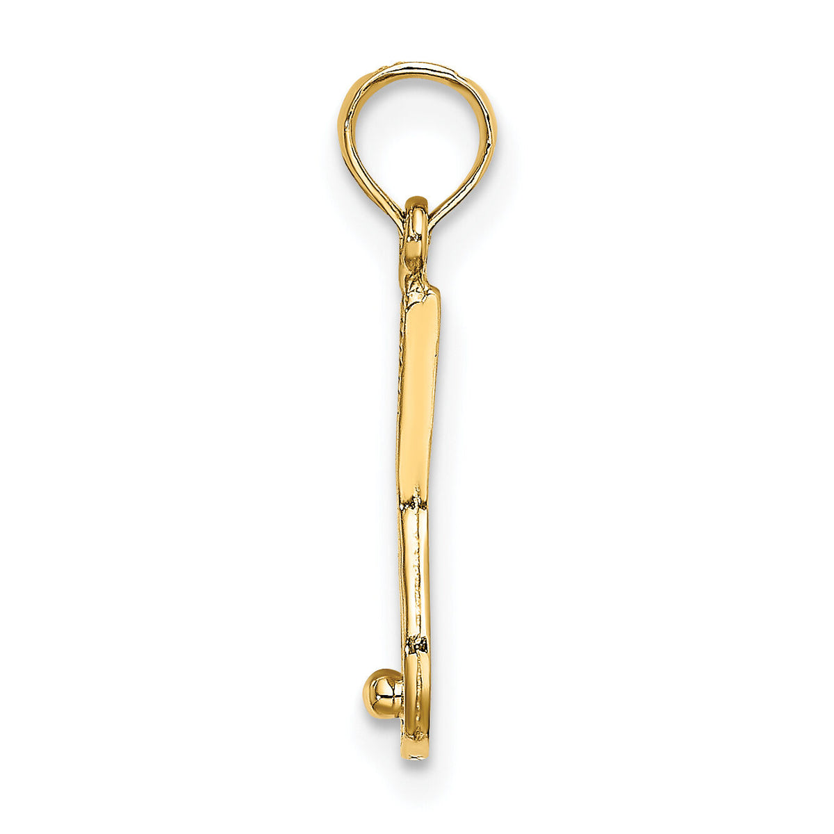 14K Solid Polished 3-D Tennis Racquet Charm-D1439