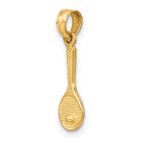14K Solid Polished 3-D Tennis Racquet Charm-D1439
