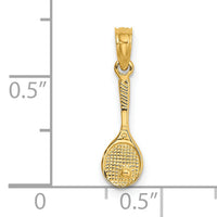 14K Solid Polished 3-D Tennis Racquet Charm-D1439