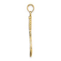 14K Solid Polished 3-D Tennis Racquet Charm-D1440