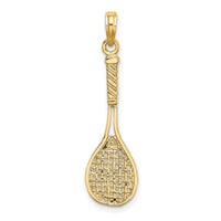14K Solid Polished 3-D Tennis Racquet Charm-D1440